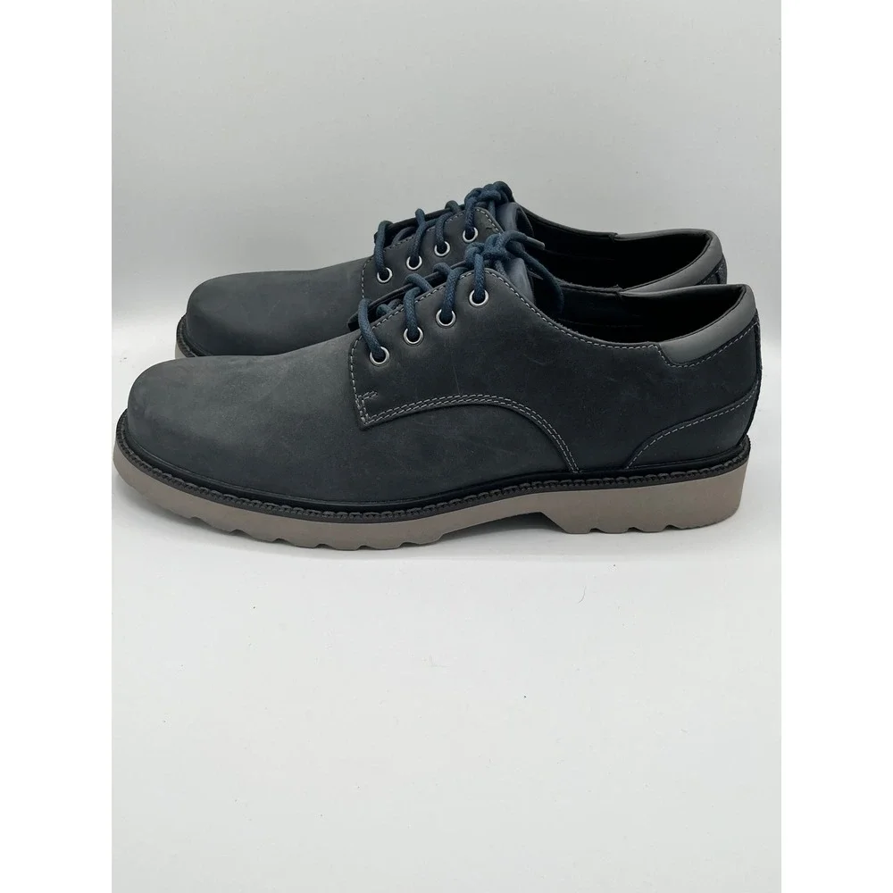 Rockport Waterproof trutech Men Navy Blue Nubuck Leather Oxford Shoes Sz 10.5M
